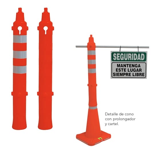 Imagen - PROLONGADOR DE CONO HASTA 1.1 MT S/REF NARANJA FLUO